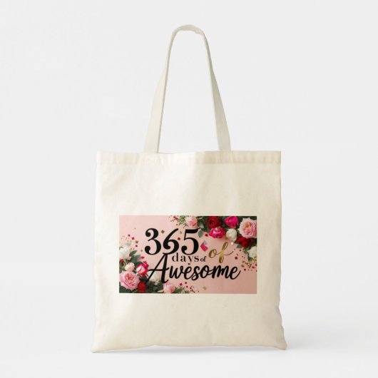Verjaardag magische bloemen countdown shopping can tote bag (Achterkant)