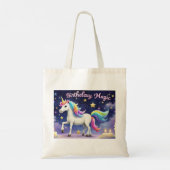 Verjaardag Magische grillige eenhoorn canvas tas r (Achterkant)
