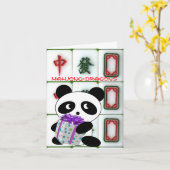 Verjaardag Mahjong-Dragons Kaart (Gele Bloem)