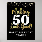 Verjaardag maken AGE er goed uitzien Black Welcome Poster (Voorkant)