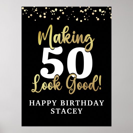 Verjaardag maken AGE er goed uitzien Black Welcome Poster (Voorkant)