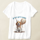 Verjaardag Mama Beagle Hondenballon Custom T-shirt (Laagn)