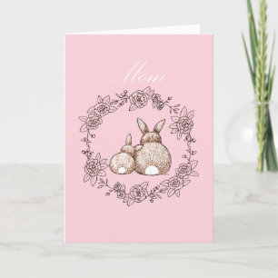 Verjaardag mama, Moederdag, schattige konijntjes m Kaart
