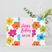 Verjaardag Mama Mooie Bloem Honden Foto Collage Feestdagenkaart (Staand voorkant)