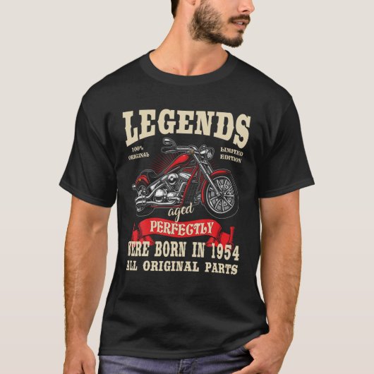 Verjaardag Man Biker Gift Motorfiets Chopper 1954  T-shirt (Voorkant)