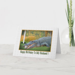 Verjaardag, man, golf, alligator kaart