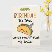 Verjaardag man grappig voor hem verjaardag taco kaart (Gele Bloem)