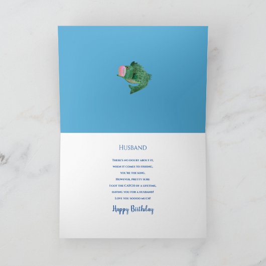 Verjaardag MAN Hij is Catch of a Lifetime Gevist Kaart (Binnen)
