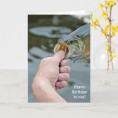 Verjaardag-man met Largemouth Bass Kaart (Gele Bloem)