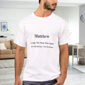 Verjaardag man mythe legende naam plezier t-shirt