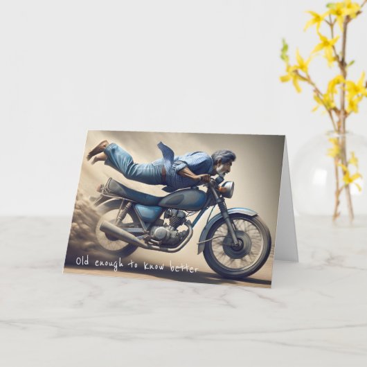 Verjaardag Man op Dirt Bike Kaart (Gele Bloem)