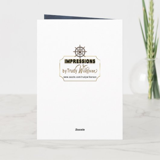 Verjaardag, man, scheepswiel, helm kaart (Achterkant)