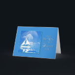 VERJAARDAG - MAN - ZEILBOOT - BLAUW ZEE KAART<br><div class="desc">ZIE DEZELFDE KAART VOOR ZOWEL DE BIRTHDAGEN ALS DE VADERDAG KAARTEN IN VERSCHILLENDE CATEGORIEËN,  d.w.z. vader,  zoon,  broer enz.</div>