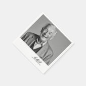 Verjaardag Mannelijk Stijlvolle Foto Wit Monogram Servet (Hoek)