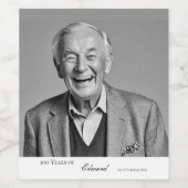 Verjaardag Mannelijk Stijlvolle Foto Zwart Wit Mem Wijn Etiket (Enkel label)