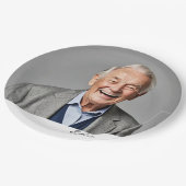 Verjaardag Mannelijk Stijlvolle Foto Zwart Wit Mon Papieren Bordje (Gekanteld)