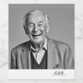 Verjaardag Mannelijk Stijlvolle Foto Zwart Wit Mon Wijn Etiket (Enkel label)