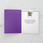 Verjaardag Mardi Gras Kabouter Eet King Cake Kaart (Binnen)