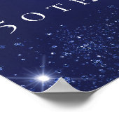 Verjaardag marine blauw glitter foto diamanten wel poster (Hoek)