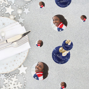 Verjaardag marine blauw glitter gouden ballonnen f confetti