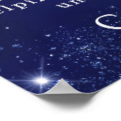 Verjaardag marine blauw goud ballonnen foto welkom poster (Hoek)