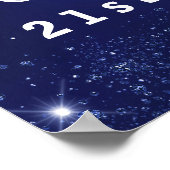 Verjaardag marine blauw goud ballonnen foto welkom poster (Hoek)