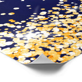 Verjaardag marine blauw goud foto welkom poster (Hoek)