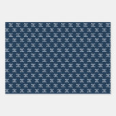 Verjaardag marine blauw wit naam script inpakpapier vel (Voorkant 3)