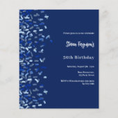 Verjaardag marine blauwe confetti uitnodiging (Voorkant)