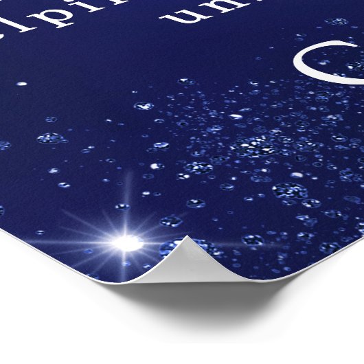 Verjaardag marine blauwe gouden ballonnen welkom poster (Hoek)