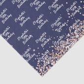 Verjaardag marineblauw roos gouden naam elegant tissuepapier (Detail)