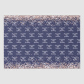 Verjaardag marineblauw roos gouden naam elegant tissuepapier (Voorkant)