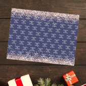 Verjaardag marineblauw roos gouden naam elegant tissuepapier