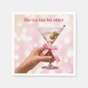 Verjaardag Martini Cocktail met Roze Satijnen Stri Servet