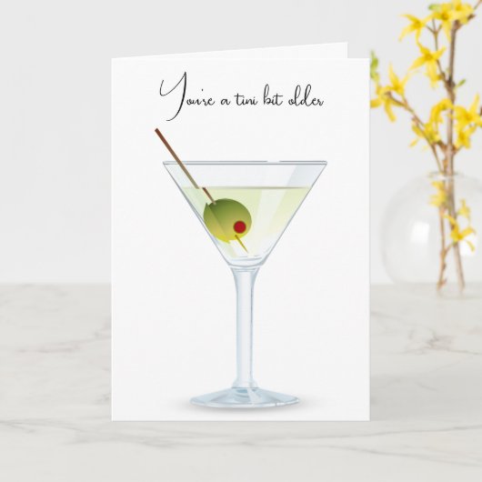 Verjaardag Martini op wit Kaart (Gele Bloem)