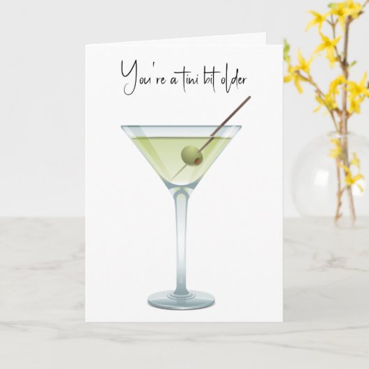 Verjaardag Martini op wit Kaart (Gele Bloem)