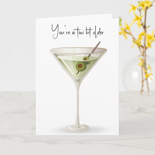 Verjaardag Martini op wit Kaart (Gele Bloem)