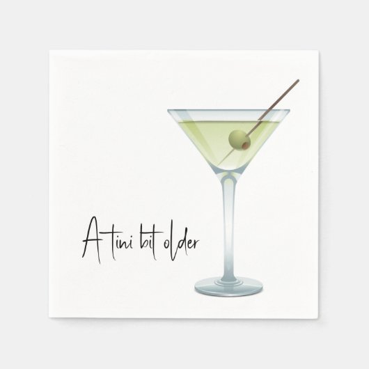 Verjaardag Martini op wit Servet (Voorkant)