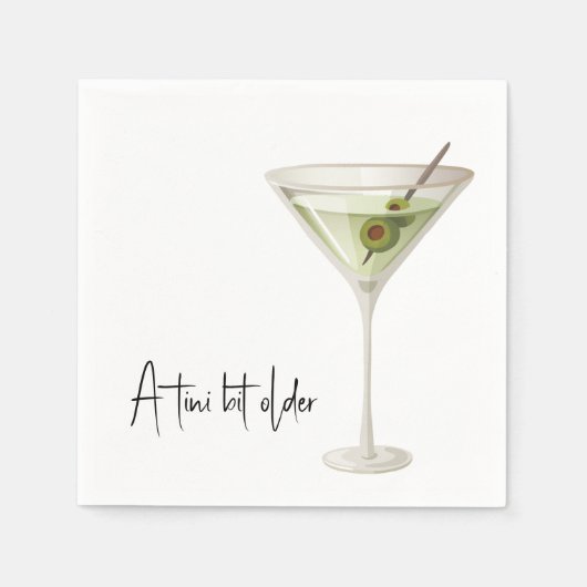 Verjaardag Martini op wit Servet (Voorkant)