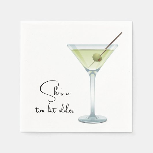 Verjaardag Martini op wit Servet (Voorkant)
