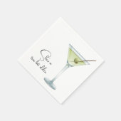 Verjaardag Martini op wit Servet (Hoek)