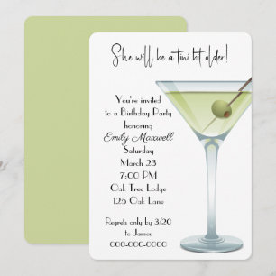 Verjaardag Martini Party op wit Kaart