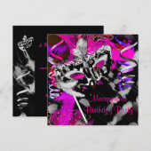 Verjaardag Masquerade Party Ball Black Silver Pink Kaart (Voorkant / Achterkant)