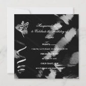 Verjaardag Masquerade Party Black Silver Pink Kaart (Achterkant)