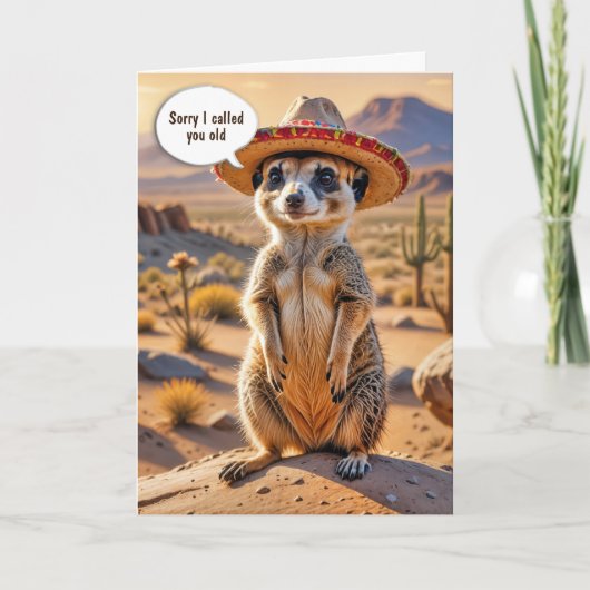 Verjaardag Meerkat met een sombrero Kaart (Voorkant)