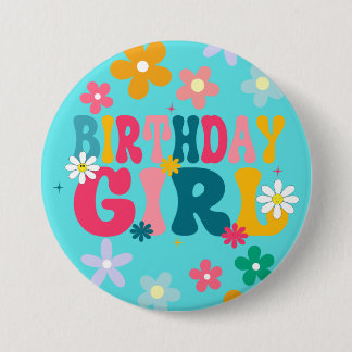 Verjaardag Meisje 3" grote ronde Button 7,6 Cm