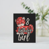 Verjaardag Meisje 8e Verjaardag Feest Uitnodiging Briefkaart (Staand voorkant)