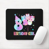 Verjaardag Meisje 8e Verjaardag Squish Squad Mallo Muismat (Met muis)