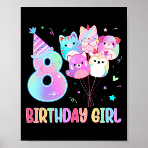 Verjaardag Meisje 8e Verjaardag Squish Squad Mallo Poster