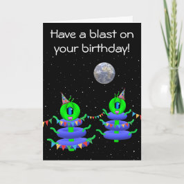 Verjaardag Meisje Aliens Wenskaart door Jo Afbeeld Kaart